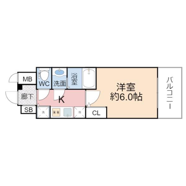 エスリード京橋(1K/9階)の間取り写真
