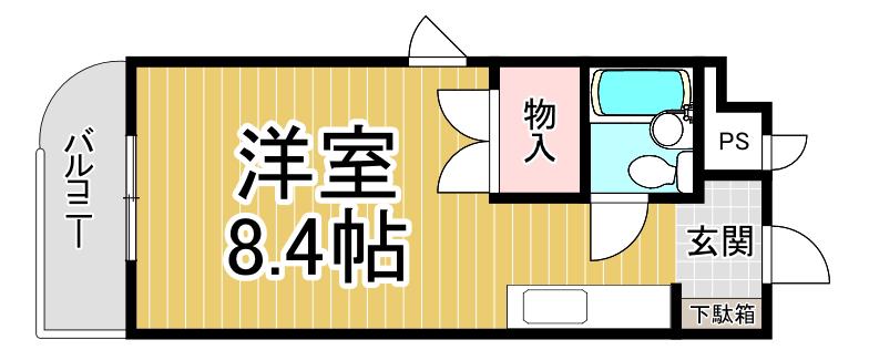 アイビーコートⅡ(ワンルーム/3階)の間取り写真