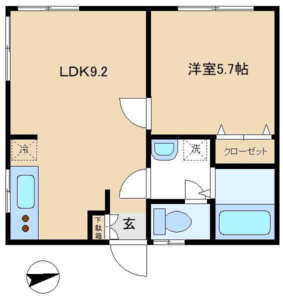 並木荘(1LDK/2階)の間取り写真