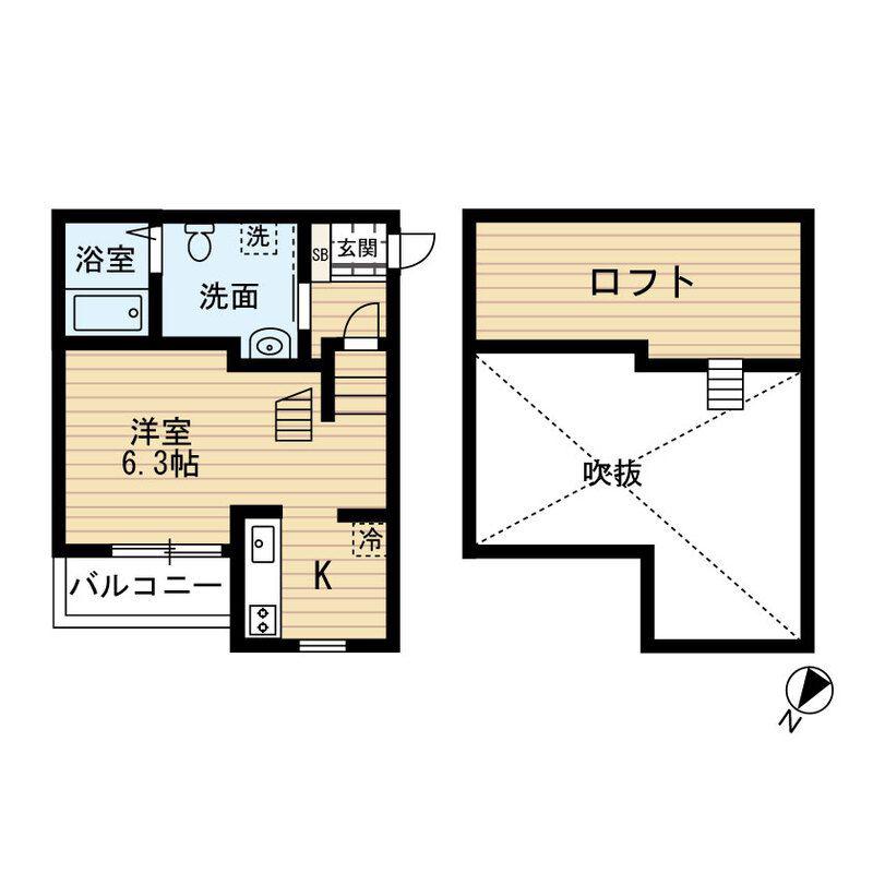 ABETINA(1K/2階)の間取り写真