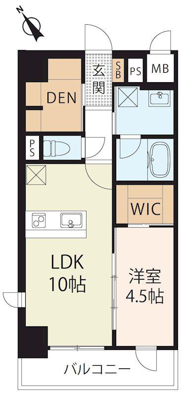 ノヴァリス草津(1LDK/7階)の間取り写真