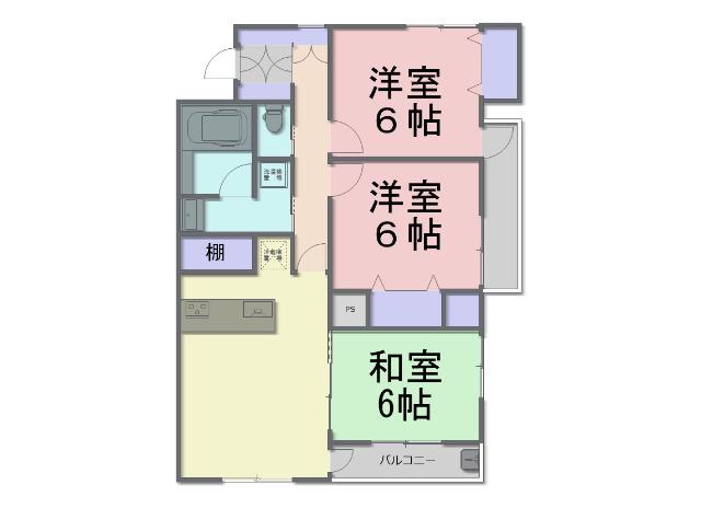 ADVANCE NAGAI II(3LDK/3階)の間取り写真