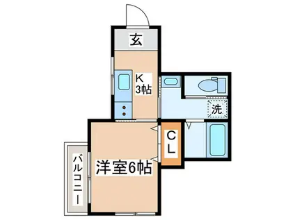 カーサ大塚(1K/1階)の間取り写真