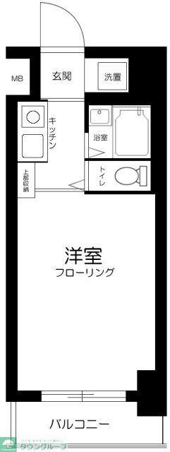 スカイコート下高井戸(1K/4階)の間取り写真
