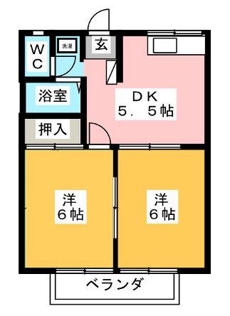 エステートピア中島(2DK/1階)の間取り写真