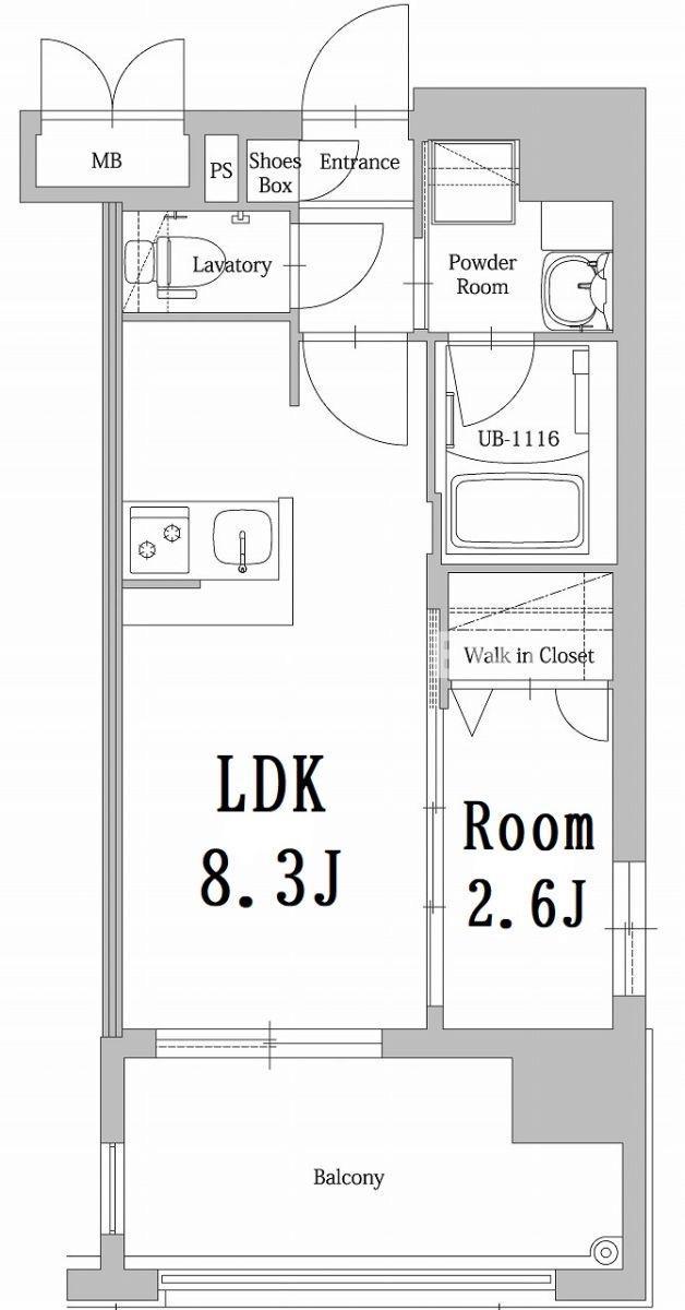 エンクレスト香椎セピア通(1LDK/7階)の間取り写真