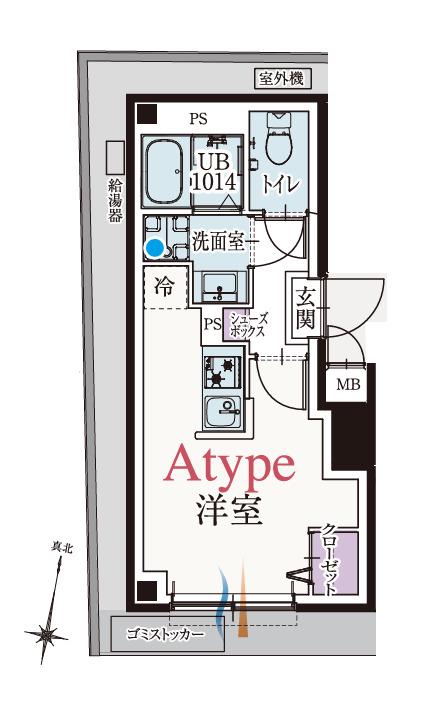 BCASA川口青木(ワンルーム/1階)の間取り写真