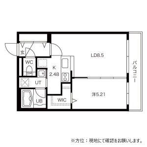 ヴィレッタ山の手(1LDK/3階)の間取り写真