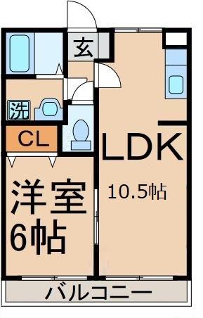 ハイツ上北台(1LDK/1階)の間取り写真
