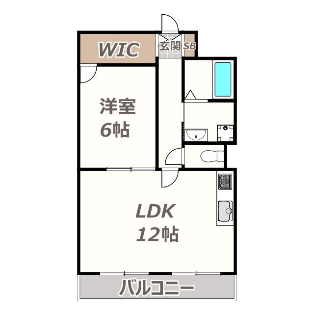 レインボーコートパートII(1LDK/6階)の間取り写真