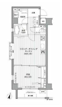 メゾンカルム西新宿(1LDK/5階)の間取り写真