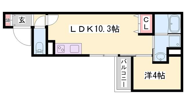 ALMO姫路駅前(1LDK/5階)の間取り写真