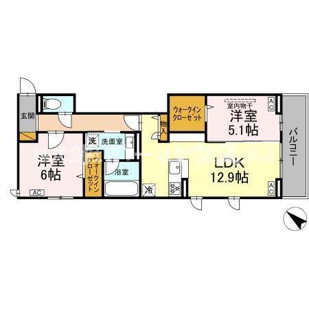 レジデンスヒルトップX XI X(2LDK/3階)の間取り写真