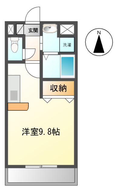 ヴィラ原山(1K/1階)の間取り写真