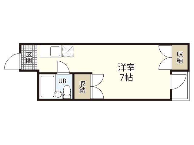 パラドール廿日市佐方(ワンルーム/3階)の間取り写真