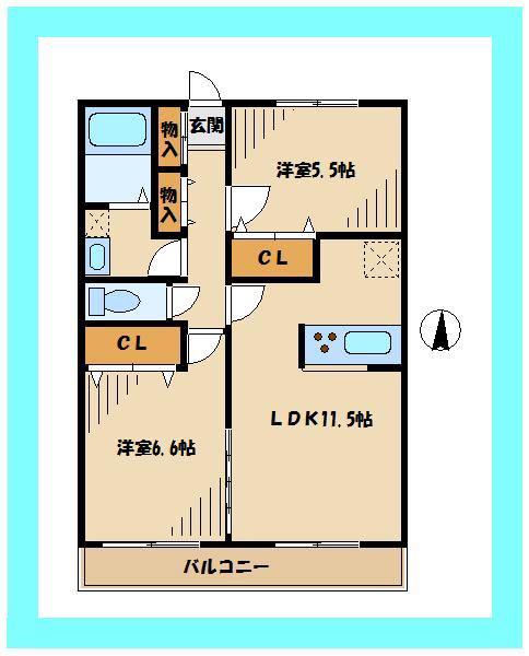 グリーンぺぺ(2LDK/1階)の間取り写真