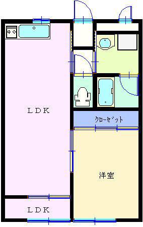 エーライフ(1LDK/1階)の間取り写真