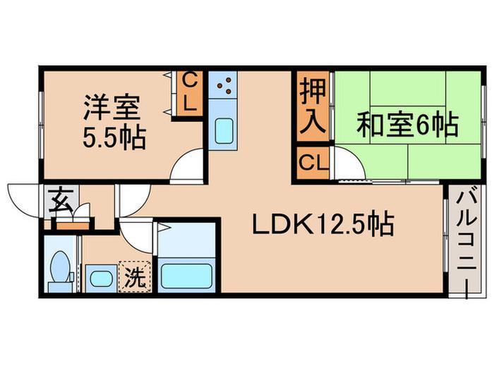 サンハイム(2LDK/2階)の間取り写真