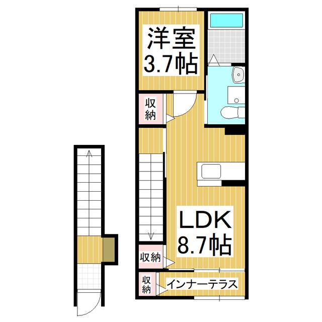 MILLE FLEUR (1LDK/2階)の間取り写真