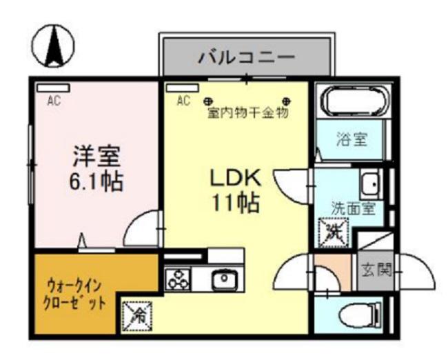 メゾンドシャラ(1LDK/3階)の間取り写真