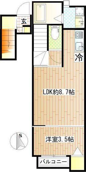 LIBRA COURT 文化町(1LDK/2階)の間取り写真