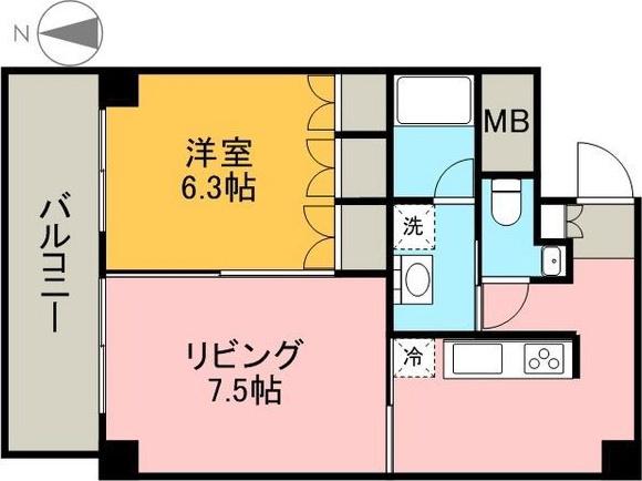 TACHIBANA BOX24(2K/6階)の間取り写真