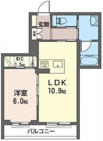 プレシア(1LDK/3階)の間取り写真