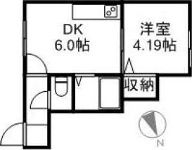 PLAZA 北斗(1DK/2階)の間取り写真
