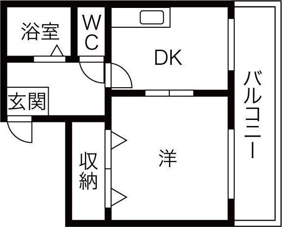 プレステル桑津(1DK/4階)の間取り写真