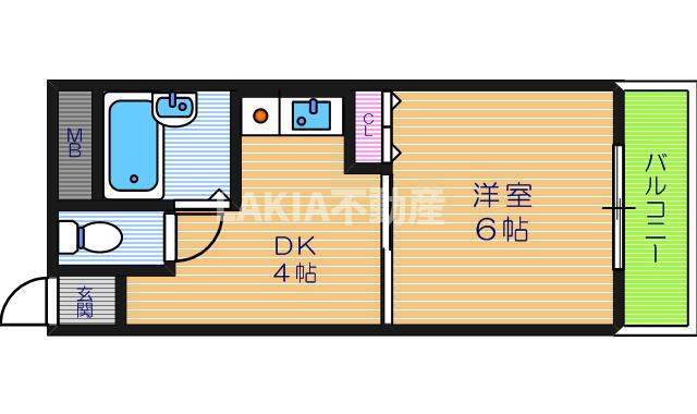 アベノ池田マンション(1DK/3階)の間取り写真