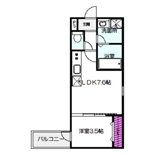 アート城北駅前(1LDK/1階)の間取り写真