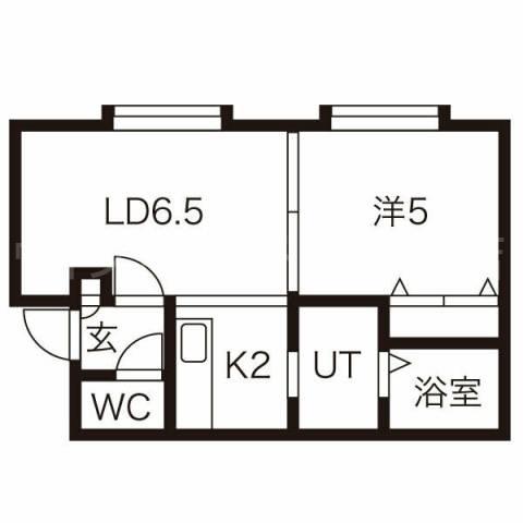 LE CIEL BLEU平岸(1LDK/3階)の間取り写真
