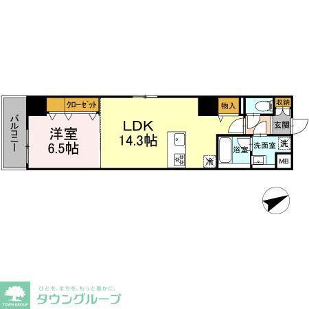 セントラル立川(1LDK/4階)の間取り写真