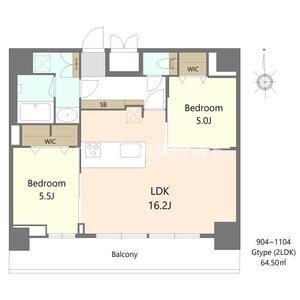 S-RESIDENCE松屋町ASENCE(2LDK/11階)の間取り写真