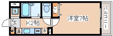 ジュネス(1K/2階)の間取り写真
