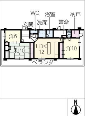 TMKビル(3SLDK/5階)の間取り写真