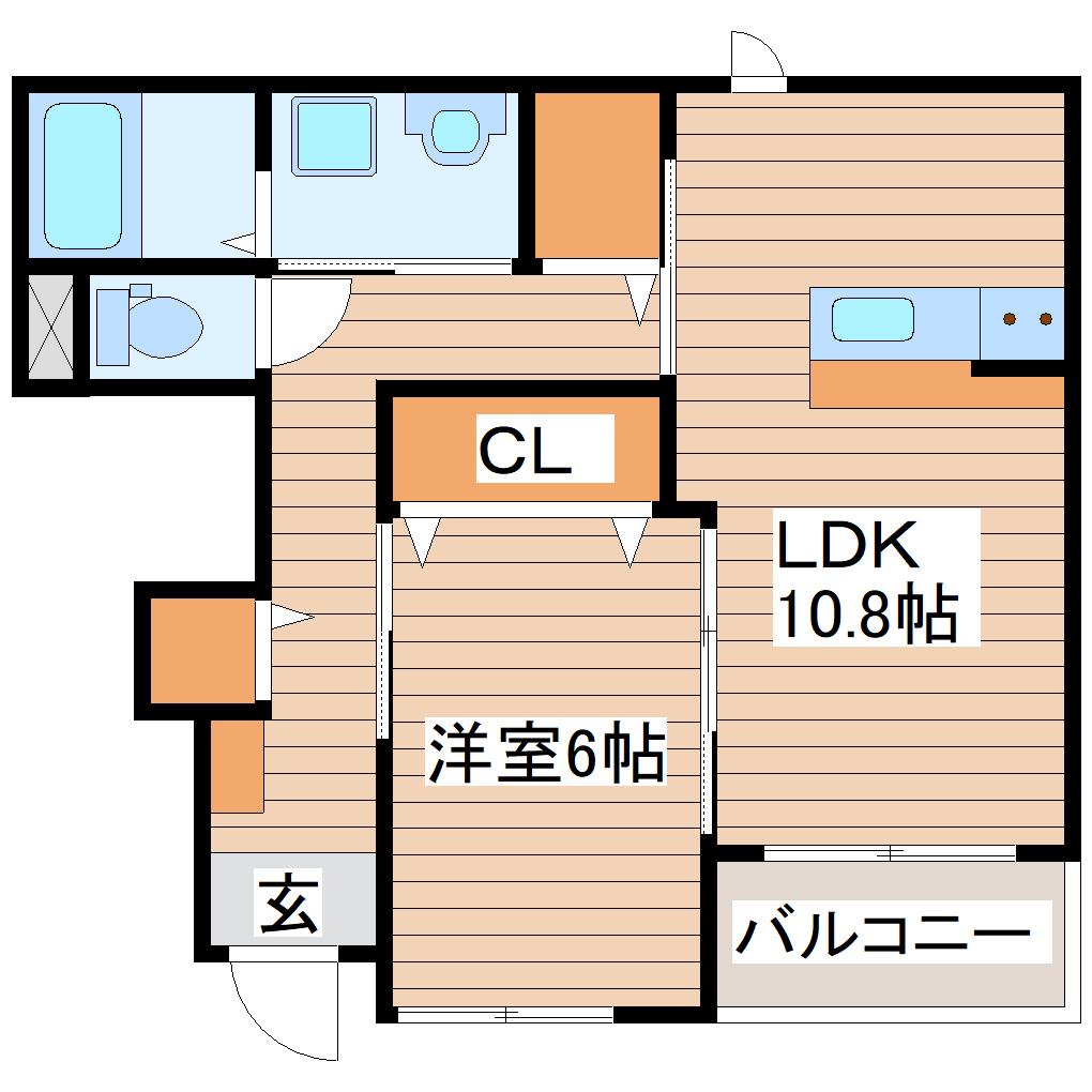 ソレサピノ(1LDK/1階)の間取り写真