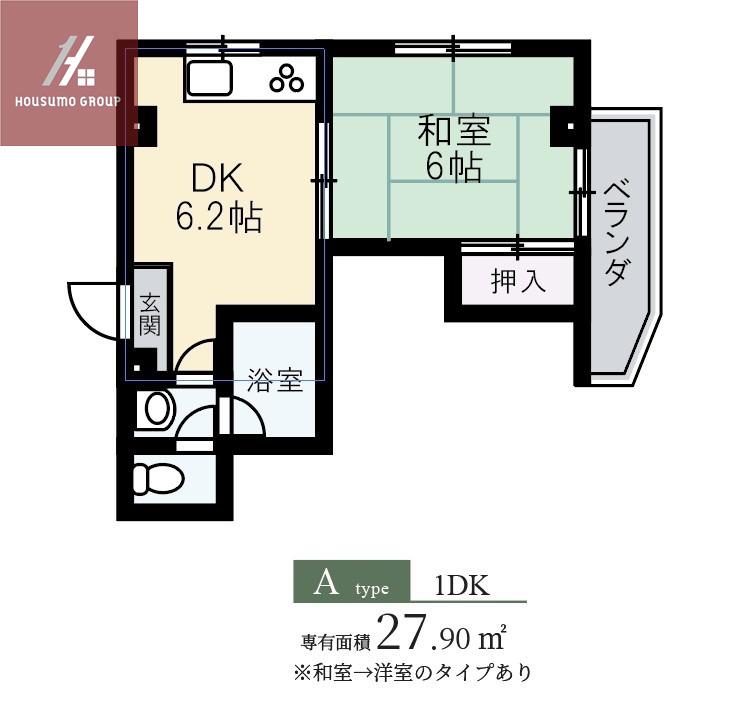 エトワールヴィルーR大今里(1DK/3階)の間取り写真