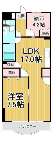 カーサ武田88(1SLDK/4階)の間取り写真