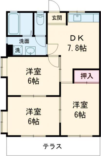 コーポラス青山(3DK/2階)の間取り写真