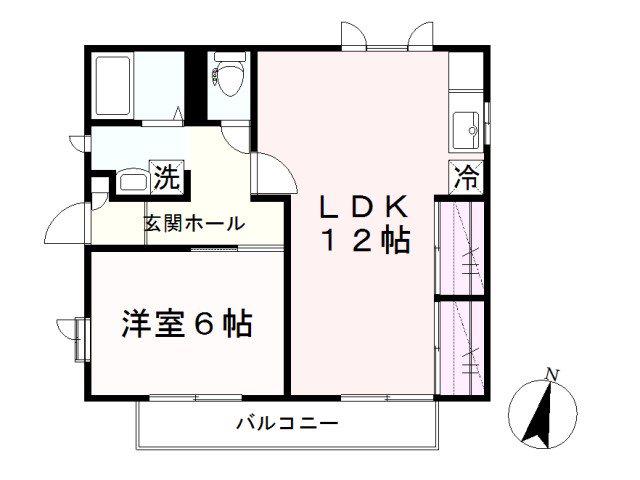 ツインハイツ(1LDK/2階)の間取り写真