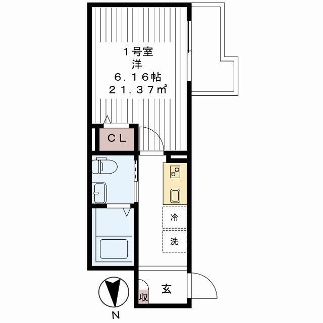 VILLA REGALO(1K/1階)の間取り写真