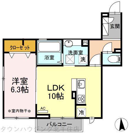 エスペランサ(1LDK/2階)の間取り写真