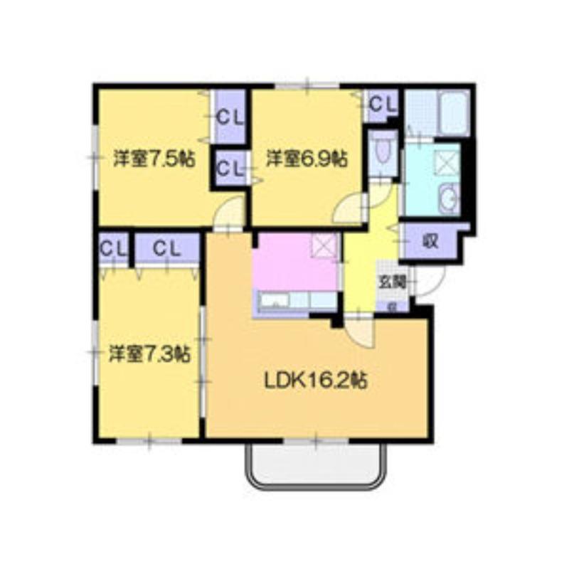 カームフレージュ(3LDK/1階)の間取り写真