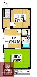 中嶋ハイツ(2DK/1階)の間取り写真