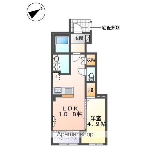 トライアングルテラス(1LDK/1階)の間取り写真