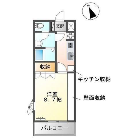 ベル ルージュ(1K/2階)の間取り写真