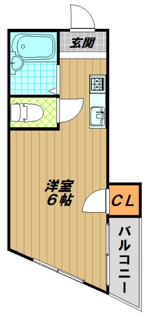 綱崎マンション(1K/2階)の間取り写真
