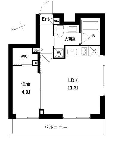 エスセナーリオ高輪(1LDK/2階)の間取り写真