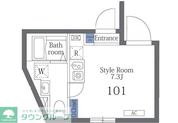 ラターシュ町屋(ワンルーム/5階)の間取り写真